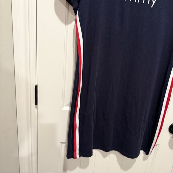 Tommy Navy Tee Dress with Stripes on sides - Picture 5 of 6